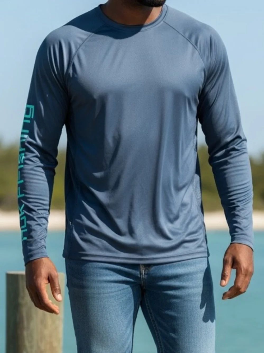 Huk Long-Sleeve Blue  Shirt